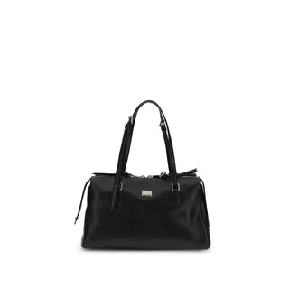 Dolce & Gabbana Black Calf Leather Bos Taurus Shoulder Bag