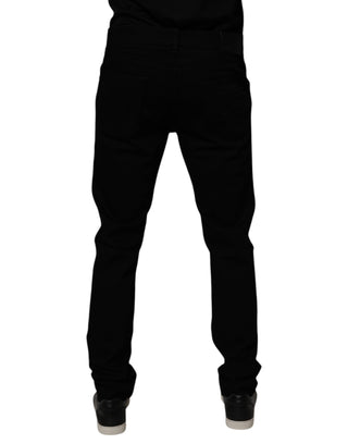 Dolce & Gabbana Black Cotton Stretch Skinny Men Denim Jeans