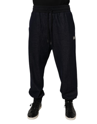 Dolce & Gabbana Black Cotton Blend Men Jogger Trouser Pants