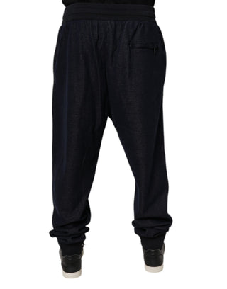Dolce & Gabbana Black Cotton Blend Men Jogger Trouser Pants