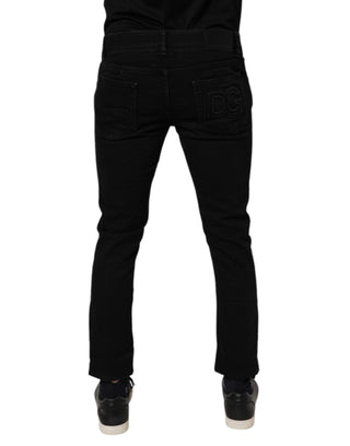 Dolce & Gabbana Black Cotton Stretch Skinny Men Denim Jeans