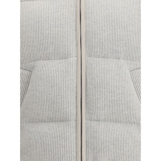 Brunello Cucinelli Gray Cashmere Full-Length Jacket