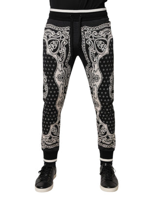 Dolce & Gabbana Black Cotton Bandana Jogger Sweatpants Pants