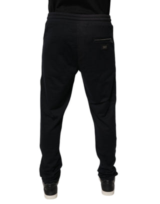 Dolce & Gabbana Black Cotton Men Jogger Sweatpants Pants