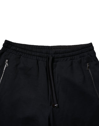 Dolce & Gabbana Black Cotton Men Jogger Sweatpants Pants