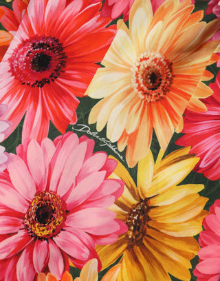 Dolce & Gabbana Multicolor Floral Print SilkSheath Midi Dress