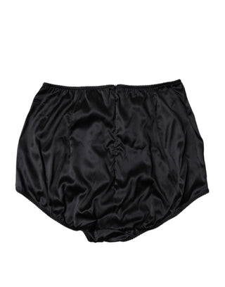 Dolce & Gabbana Black Silk Stretch High Waist Girdle Underwear