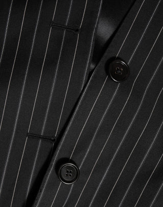 Dolce & Gabbana Black Stripes MARTINI 1 Button Suit Blazer