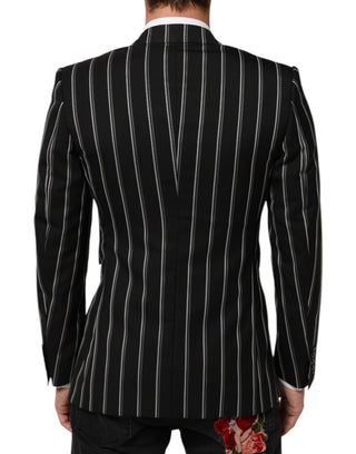 Dolce & Gabbana Black Stripes SICILIA 1 Button Suit Blazer