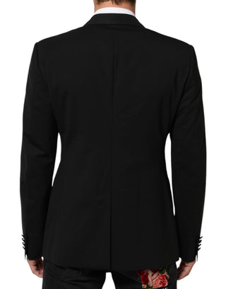 Dolce & Gabbana Black Wool 2 Buttons Suit Men Jacket Blazer
