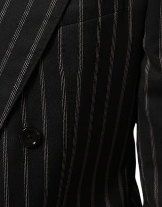 Dolce & Gabbana Black Stripes SICILIA 1 Button Suit Blazer