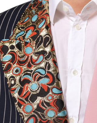 Dolce & Gabbana Multicolor Patchwork Single Breasted Jacket Blazer