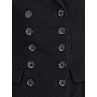 Dolce & Gabbana Black Fleece Wool Coat
