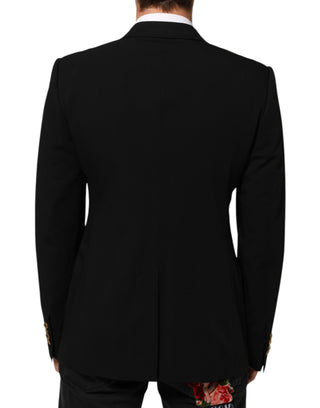 Dolce & Gabbana Black Wool 2 Buttons Suit Men Jacket Blazer