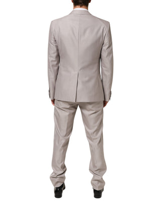 Dolce & Gabbana Light Gray Wool 2 Piece MARTINI Formal Suit