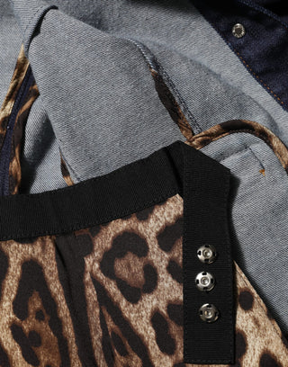 Dolce & Gabbana Dark Blue Cotton Collared Denim Coat Jacket