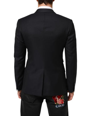 Dolce & Gabbana Black Wool NAPOLI 2 Button Men Suit Blazer