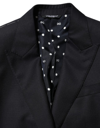 Dolce & Gabbana Black Wool NAPOLI 2 Button Men Suit Blazer