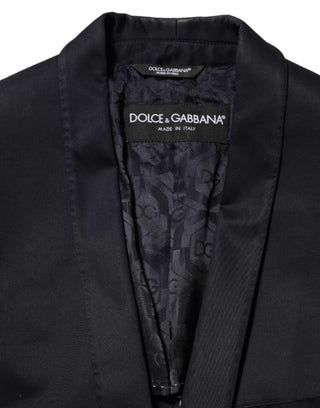 Dolce & Gabbana Black Cotton 1 Button Suit Jacket Blazer