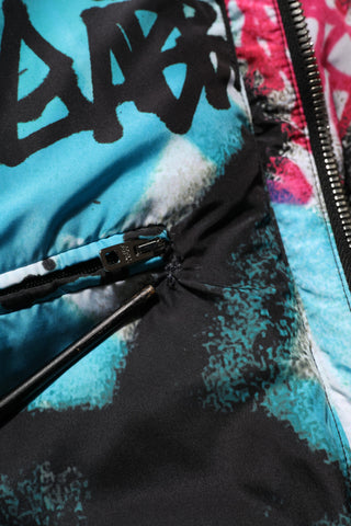 Dolce & Gabbana Multicolor Graffiti Hooded Sportswear Vest Jacket