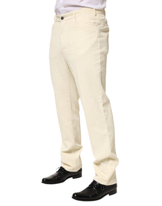 Burberry Beige Corduroy Cotton Straight Men Trouser Pants