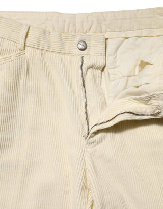 Burberry Beige Corduroy Cotton Straight Men Trouser Pants