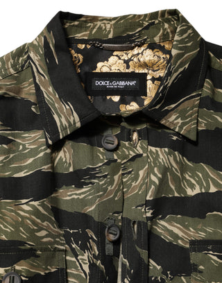 Dolce & Gabbana Multicolor Camouflage Cotton Casual Shirt