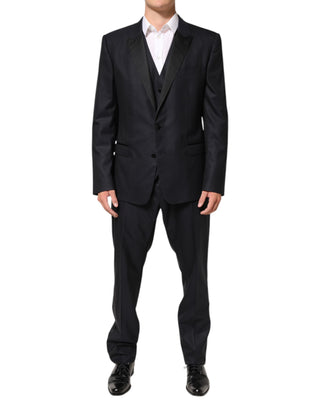 Dolce & Gabbana Black MARTINI 2 Buttons Suit 3 Piece Suit