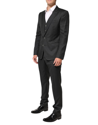 Dolce & Gabbana Black MARTINI 2 Buttons Suit 3 Piece Suit
