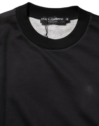 Dolce & Gabbana Black Logo Crew Neck Men Sweatshirt Sweater