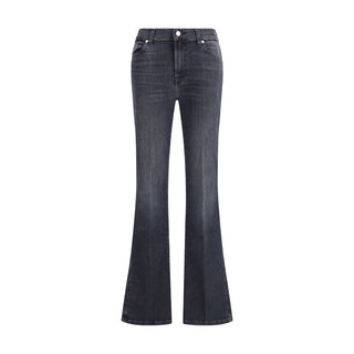 7FOR Black Cotton Bootcut Jeans