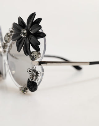 Dolce & Gabbana Transparent DG4292 Round Crystal Flowers Sunglasses