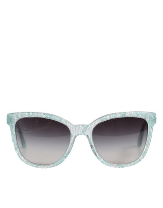 Dolce & Gabbana DG4190 Blue Lace Acetate Rectangle Shades Sunglasses
