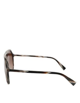 Dolce & Gabbana Brown Full Rim Acetate Pilot Eyewear Sunglasses