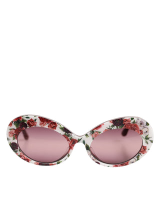 Dolce & Gabbana Floral Printed Acetate Oval Eyewear Sunglasses