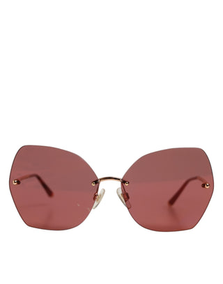 Dolce & Gabbana Lucia Gold Metal Cat Eye Red Lenses Sunglasses