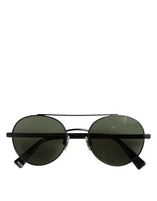 Dolce & Gabbana Matte Black Steel Frame Gray Lens Sunglasses