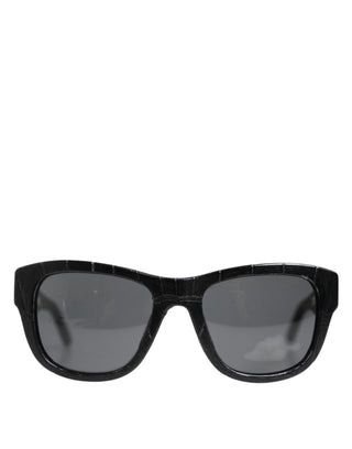 Dolce & Gabbana DG4177 Black Leather Frame Tinted Lens Sunglasses