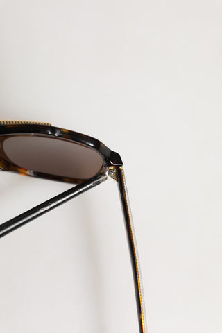 Dolce & Gabbana Dark Brown Tortoise Shell Pilot Frame Sunglasses