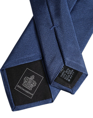Dolce & Gabbana Men Blue Solid Silk Adjustable Necktie Accessory Tie