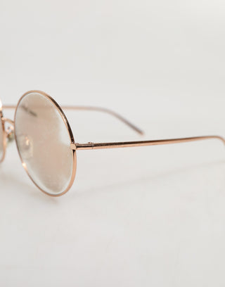 Dolce & Gabbana Rose Gold Plated Round Lenses Shades Eyewear Sunglasses