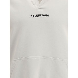 Balenciaga White Cotton Sweatshirt