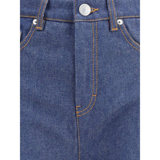 Ami Paris Blue Cotton Flared Jeans