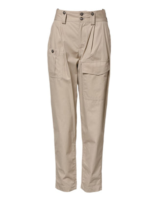 Dolce & Gabbana Beige Cotton Tapered Cargo Men Trouser Pants