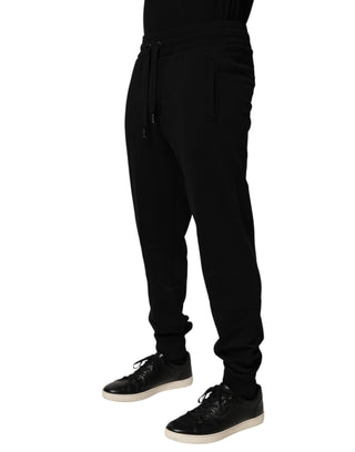 Dolce & Gabbana Black DG Logo Cotton Jogger Sweatpants Pants