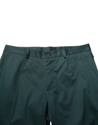 Dolce & Gabbana Green Cotton Formal Dress Men Trouser Pants