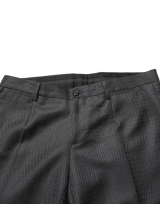 Dolce & Gabbana Black Wool Formal Dress Men Trouser Pants