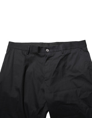 Dolce & Gabbana Black Cotton Formal Dress Men Trouser Pants