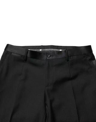 Dolce & Gabbana Black Wool Formal Dress Men Trouser Pants