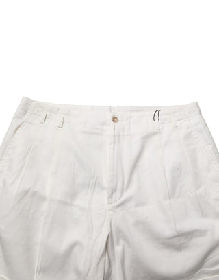 Dolce & Gabbana White Cotton Mid Waist Men Bermuda Shorts